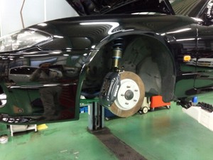 足立区M様 S15 シルビア spec R ER34キャリパー取付 DIXCEL FP 310ｍｍ 耐熱ローター取付