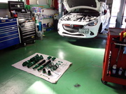 羽村市S様 DJ5FS デミオ TEIN FLEX Z 車高調キット取付&アライメント測定&調整