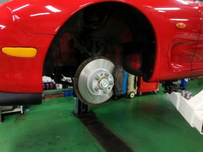 千葉県流山市Y様 弊社販売車 H7 RX-7 FD3S 3型 ローター研磨加工　PMU HC+ パッド交換